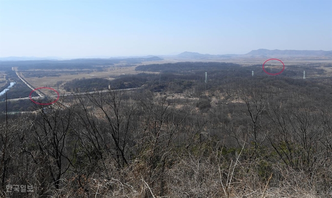 경기 파주 도라전망대에서 바라본 비무장지대(DMZ) 인근 접경지역. 한국일보 자료사진