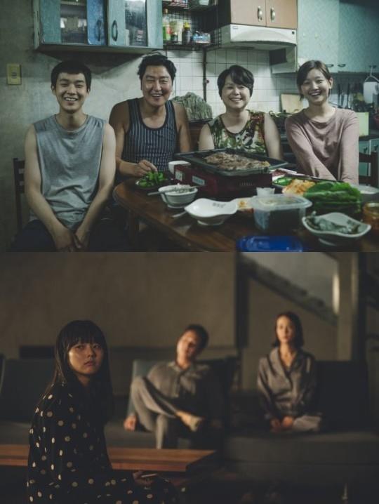 ‘기생충’ 속 극과 극의 가족 모습이 공개됐다. 영화 ‘기생충’ 스틸