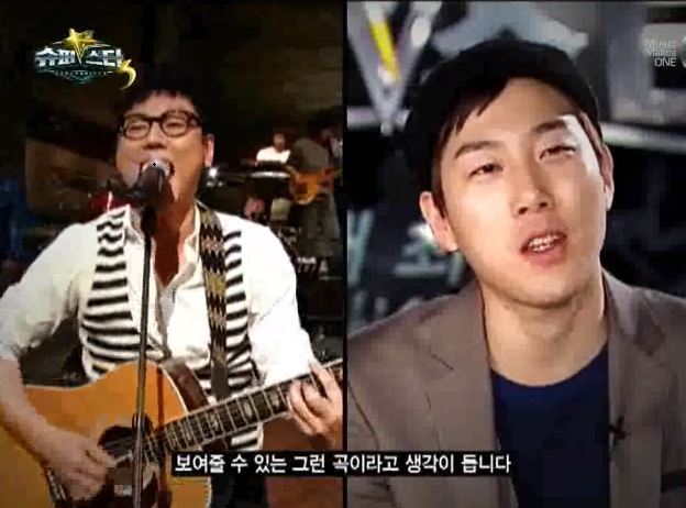 2011년 방송된 케이블채널 Mnet 오디션 프로그램 ‘슈퍼스타K3’에 심사위원으로 출연한 가수 윤종신과 도전자였던 장범준. 장범준은 "(윤)종신 형님을 ‘슈퍼위크’(결승 진출자를 가리는 마지막 무대)에서 처음 봤다"며 웃었다. Mnet 방송 캡처