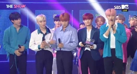 ‘더쇼’AB6IX가 1위를 차지했다.SBS MTV 방송캡처