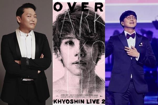 (왼쪽부터 차례로) 싸이의 콘서트도 박효신, 성시경의 공연에 이어 불법 티켓 거래 정황이 포착되고 있다. 피네이션, 글러브엔터테인먼트, 에스케이재원 제공