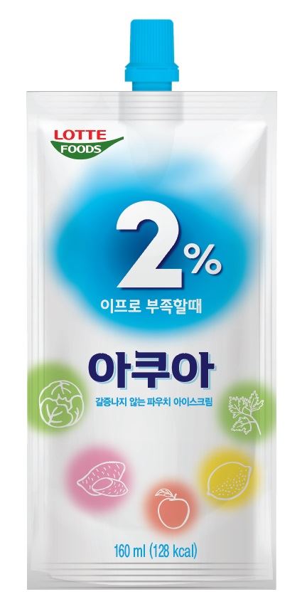 세븐일레븐이 '2% 음료'를 재탄생시켜 선보이는 '2%아쿠아파우치'. 세븐일레븐 제공