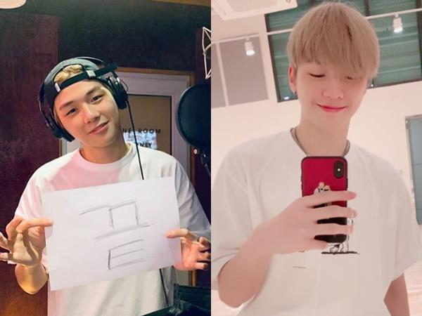 강다니엘이 녹음실, 연습실에서의 근황을 공개했다. 강다니엘 SNS 제공