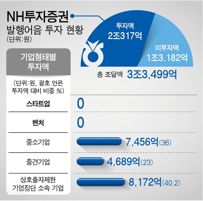 NH투자증권 발행어음 투자 현황. 그래픽=강준구 기자