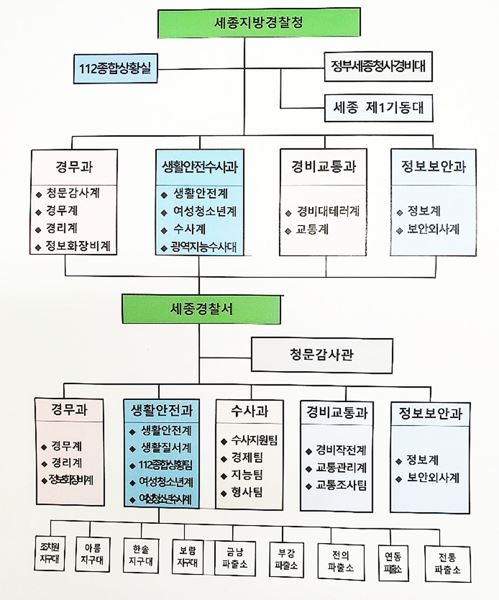 세종경찰청 조직도. 세종경찰청 제공.