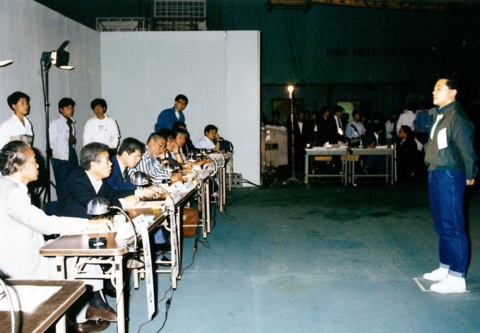 영화 '장군의 아들' 주연 캐스팅을 위한 오디션 모습. 한국일보 자료사진