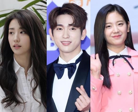 (왼쪽부터) 박하선, 갓세븐 진영, 프로미스나인 장규리가 ‘호구들의 감빵생활’에 출격한다. 키이스트 제공, 한국일보 자료사진