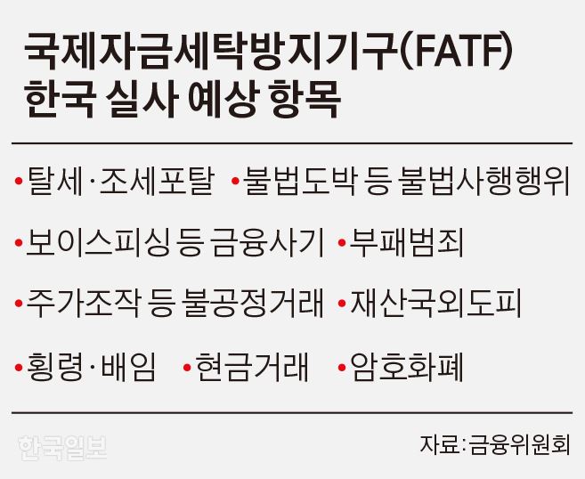 국제자금세탁방지기구(FATF) 한국 실사 예상 항목/김경진기자