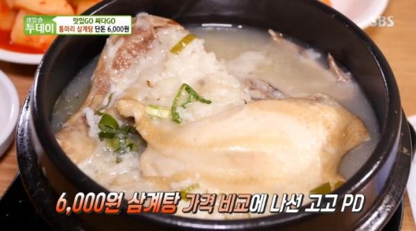 ‘생방송 투데이’ 6000원 삼계탕 맛집이 화제다. SBS 방송 캡처