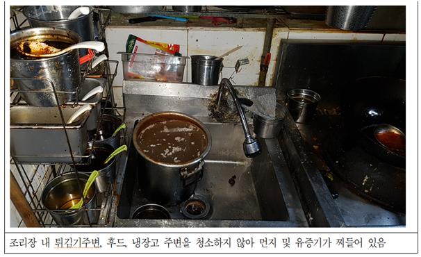 식품위생법 위반으로 적발된 한 음식점 내부 모습. 식품의약품안전처 제공