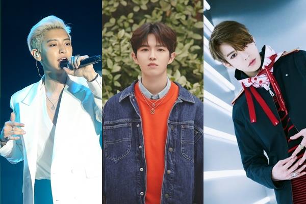 (왼쪽부터 차례로) 엑소 찬열, 김재환, NCT 도영이 아이돌로서의 자부심을 언급했다. 한국일보 DB, 스윙, SM엔터테인먼트 제공