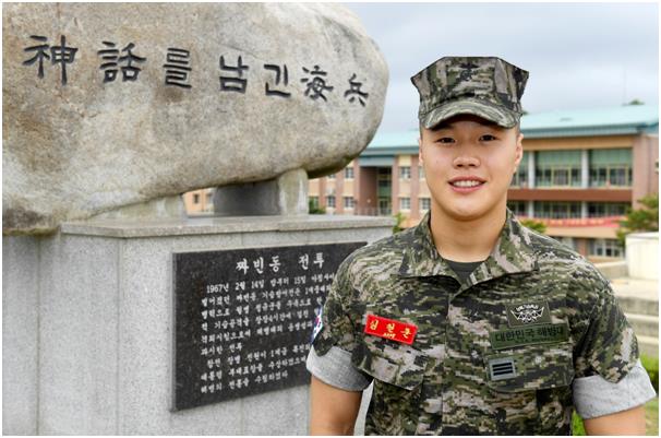 해병대 제2사단 백호연대 임현준 상병. 해병대 2사단 제공