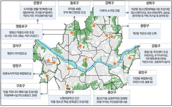 ‘10분 동네 생활SOC 사업’ 선정 결과. 서울시 제공