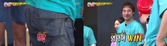 배성우가 벌칙으로 뿅망치를 맞았다. SBS 방송 캡처