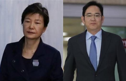 29일 국정농단 사건의 대법원 선고를 앞두고 있는 박근혜(왼쪽) 전 대통령과 이재용 삼성전자 부회장. 한국일보 자료사진, 연합뉴스 자료자신