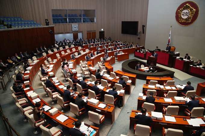 3일 오전 서울 여의도 국회에서 예산결산위원회 전체회의가 열리고 있다. 연합뉴스