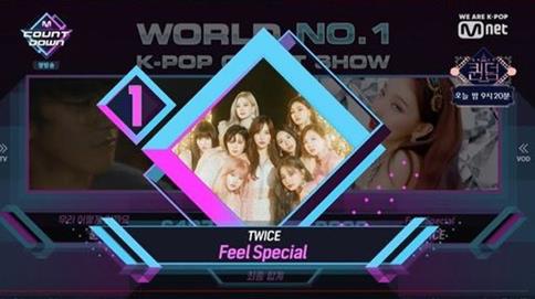 ‘엠카운트다운’ 트와이스가 1위를 차지했다.엠넷 방송캡처