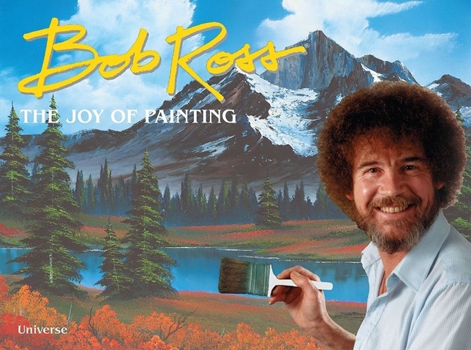 밥 로스의 책 'The Joy of Painting' 표지.