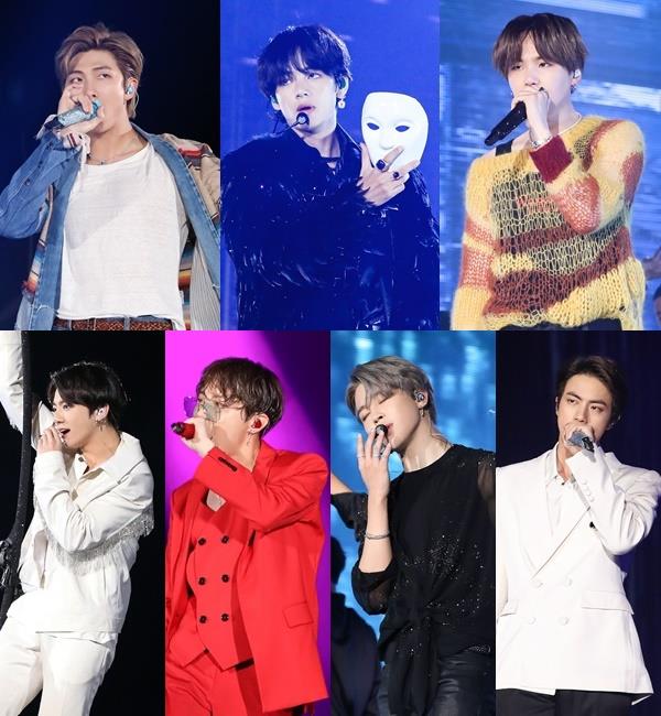 RM, 뷔, 슈가, 진, 지민, 제이홉, 정국(왼쪽 위부터 시계방향)이 개성을 살린 솔로 무대를 선보였다. 빅히트엔터테인먼트 제공