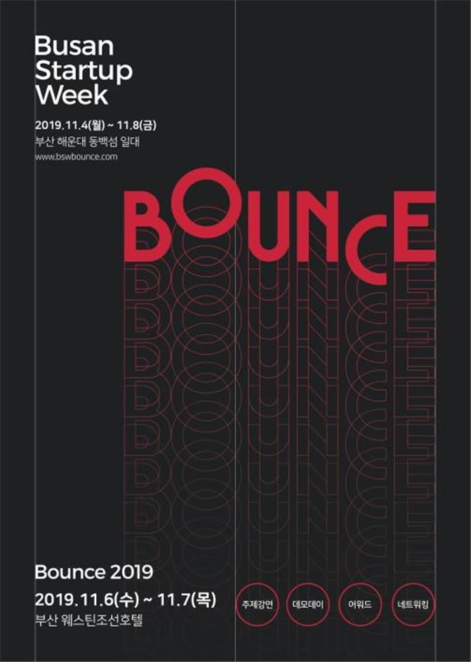 ‘부산스타트업위크 바운스(BSW Bounce) 2019’ 포스터. 부산시 제공