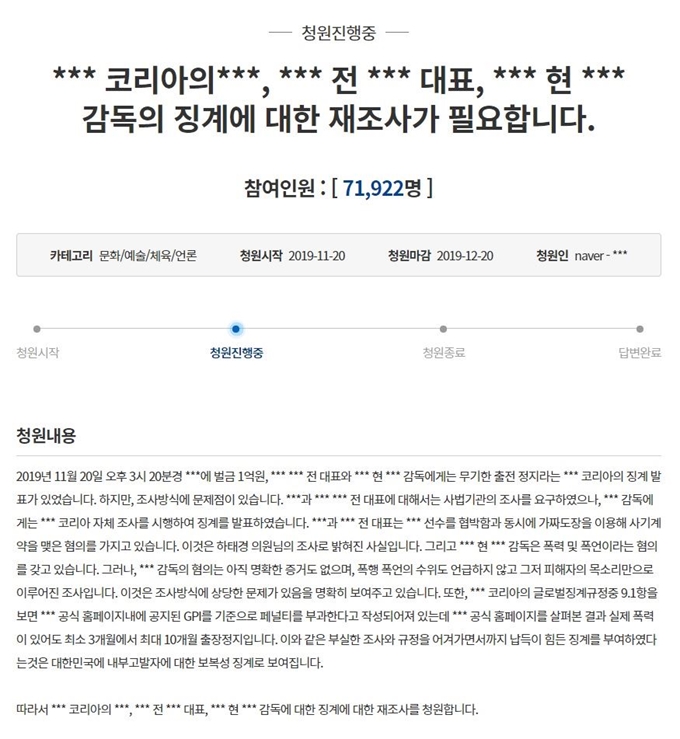 20일 청와대 국민청원 홈페이지에는 '그리핀 카나비 사건'과 관련 재조사를 요구하는 청원이 등장했다. 이 청원은 게재 하루 만에 동의 수 7만여명을 돌파했다. 청와대 국민청원 홈페이지