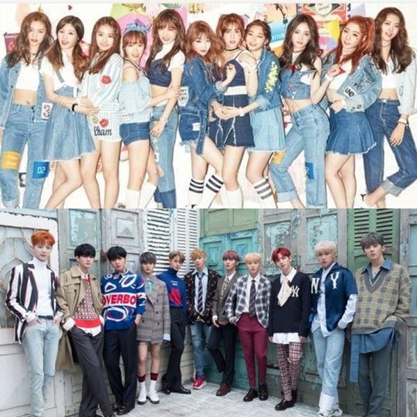 아이오아이(위), 워너원(아래) 출신 멤버들의 활동이 ‘프로듀스 101’ 조작 논란과 별개로 활발하게 펼쳐지고 있다. YMC, 스윙엔터테인먼트 제공