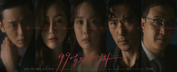 조여정, 김강우, 정웅인, 오나라, 이지훈의 모습이 담긴 5인 포스터가 공개됐다. KBS2 ‘99억의 여자’ 제공