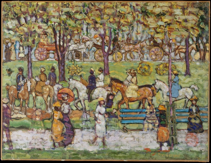 모리스 프렌더개스트, ‘센트럴파크(Central Park)’(1914-15), 미국 메트로폴리탄 미술관, 52.7×68.6㎝