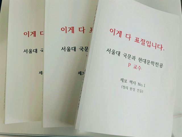 서울대 대학원생 K씨가 지도교수의 논문 표절을 직접 조사해 정리한 1,000여쪽 분량의 제보책자. 한국일보 자료사진