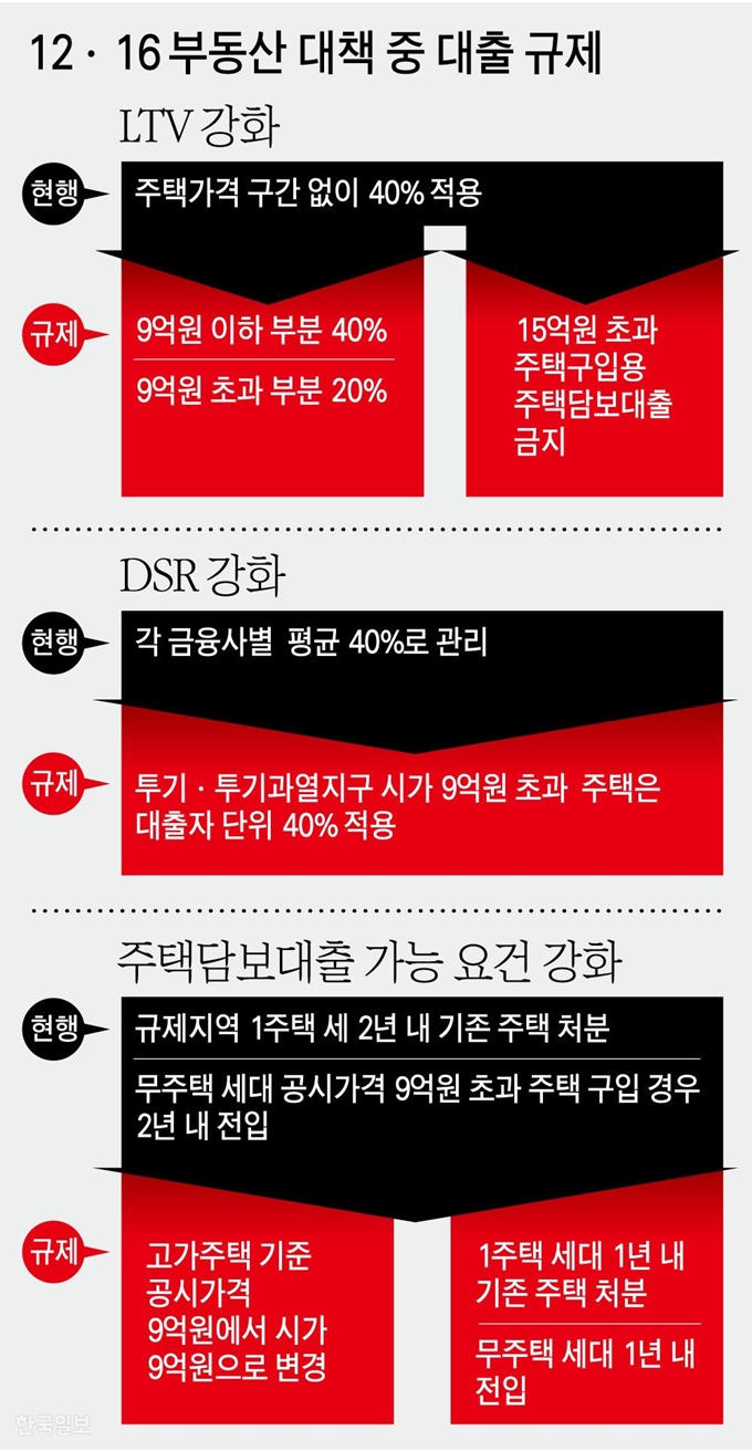 12ㆍ16 부동산 대책 중 대출 규제. 그래픽=강준구 기자