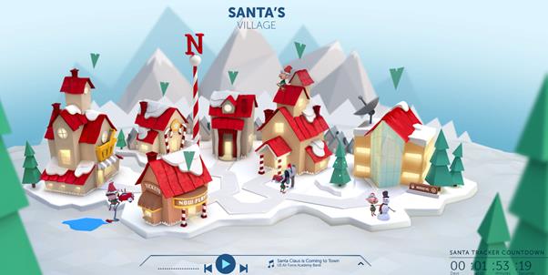 북미항공우주방위사령부가 운영하는 산타클로스 추적 사이트. www.noradsanta.org 캡처