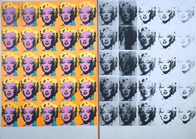 앤디 워홀, ‘마릴린 먼로 제단화(Marylin Diptych)’(1962), 영국 테이트모던, 205.44×289.56㎝