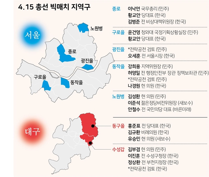 총선 빅매치 지역구. 그래픽=신동준 기자