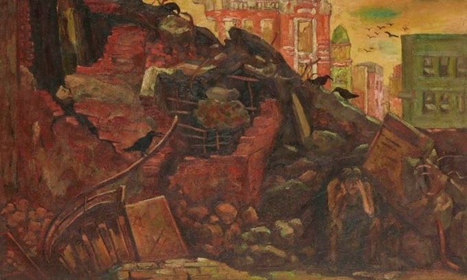 이수억, 폐허의 서울, 1952, 캔버스에 유채, 71.6x95.3cm, 국립현대미술관 제공