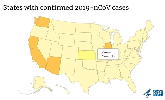미국 보건당국이 취합한 미국 내 신종 코로나 바이러스 발생 현황. CDC 홈페이지