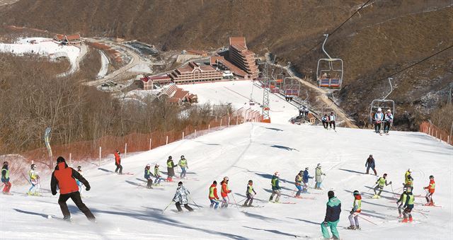 북한 마식령 스키장. 한국일보 자료사진