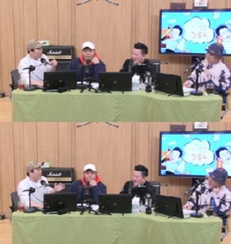 (왼쪽부터) 최성민, 문세윤, 김태균, 황제성이 SBS 파워FM ‘두시탈출 컬투쇼’에서 입담을 뽐냈다. 방송 캡처