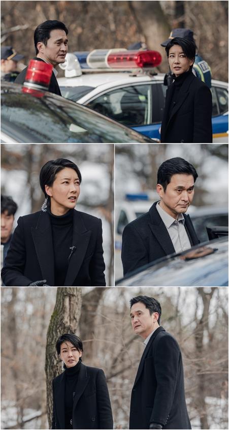 ‘본 대로 말하라’ 진서연, 장현성의 회동이 포착됐다.OCN 제공