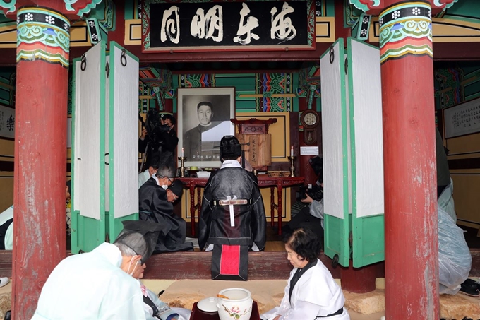 안중근 의사 110주년 추모제가 전남 장흥군 해동사에서 열렸다. 장흥군 제공