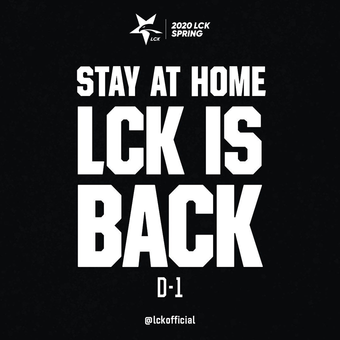 지난 25일 재개된 2020 우리은행 LCK 스프링. LCK 인스타그램