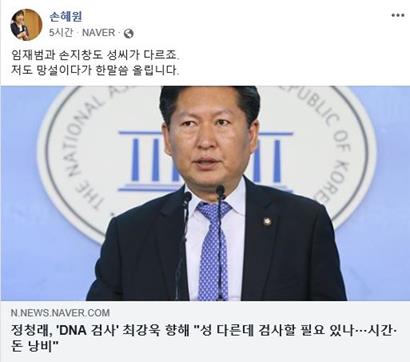 손혜원 열린민주당 의원 페이스북 캡처