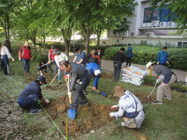 지난해 광주 ‘시민 정원사’ 강좌 수강생들이 실습을 하고 있다. 광주시 제공/2020-04-14(한국일보)