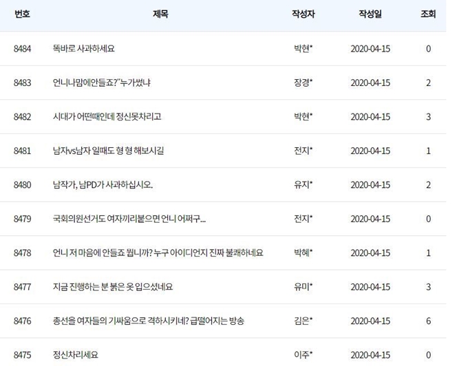 서울 동작을 개표방송 중 MBC진행자가 “언니 저 마음에 안들죠?”라는 발언을 한 것으로 알려져 이를 비난하는 글이 쇄도하고 있다. mbc게시판 캡처