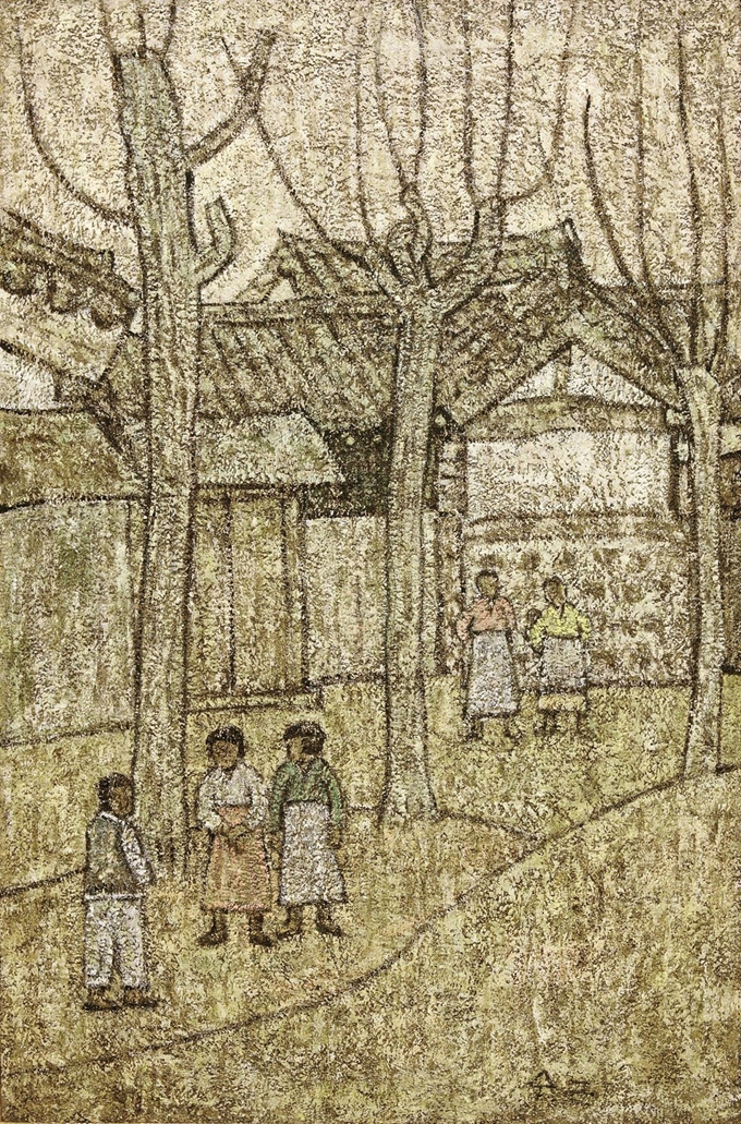 박수근의 ‘골목 안’(1950년대). 갤러리현대 제공