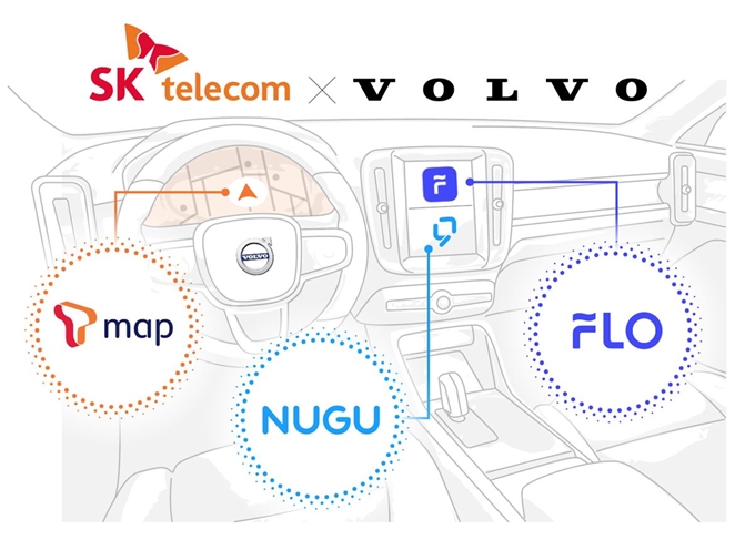 볼보자동차코라아와 SK텔레콤이 공동 개발한 통합 IVI 구현 이미지. SK텔레콤 제공