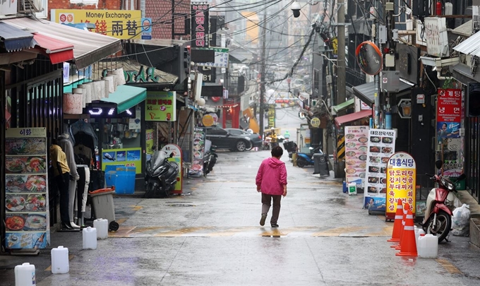 9일 오후 서울 용산구 이태원의 한적한 거리. 뉴시스