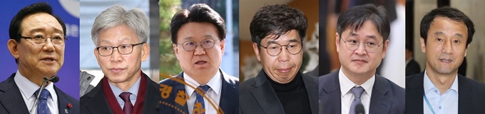 청와대 하명수사ㆍ선거개입 의혹을 수사 중인 검찰은 지난 1월 송철호 울산시장(왼쪽부터)과 송병기 전 울산시 경제부시장, 황운하 전 울산경찰청장, 백원우 전 청와대 민정비서관, 박형철 전 반부패비서관, 한병도 전 정무수석 등 13명을 재판에 넘겼다. 연합뉴스