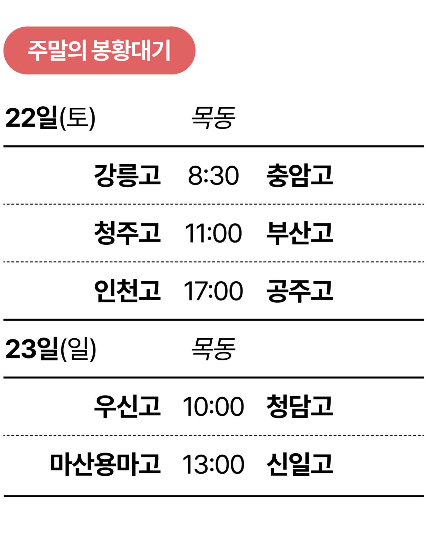 주말의 봉황대기 (22,23일·토,일)-스포츠ㅣ한국일보