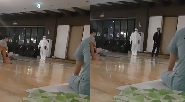 SNS눈 "영화인 줄" 확진자 다녀간 부산 찜질방 방역 장면 눈길