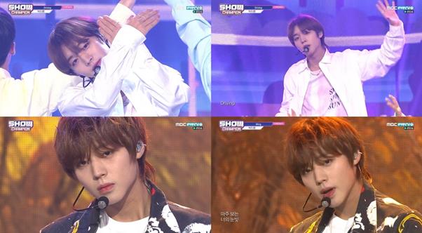 ‘쇼챔피언’ 박지훈이 파워풀한 무대를 꾸몄다.MBC M 방송캡처